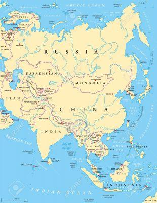 I fiumi asiatici più importanti con mappa