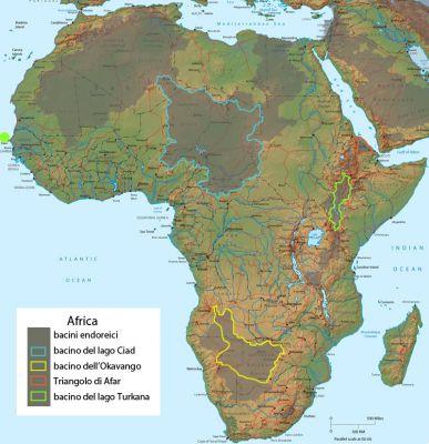 Africa fiumi con mappa