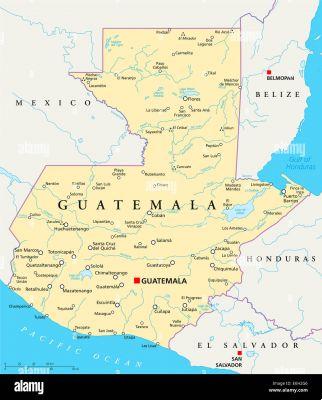 Fiumi dal Guatemala con mappa